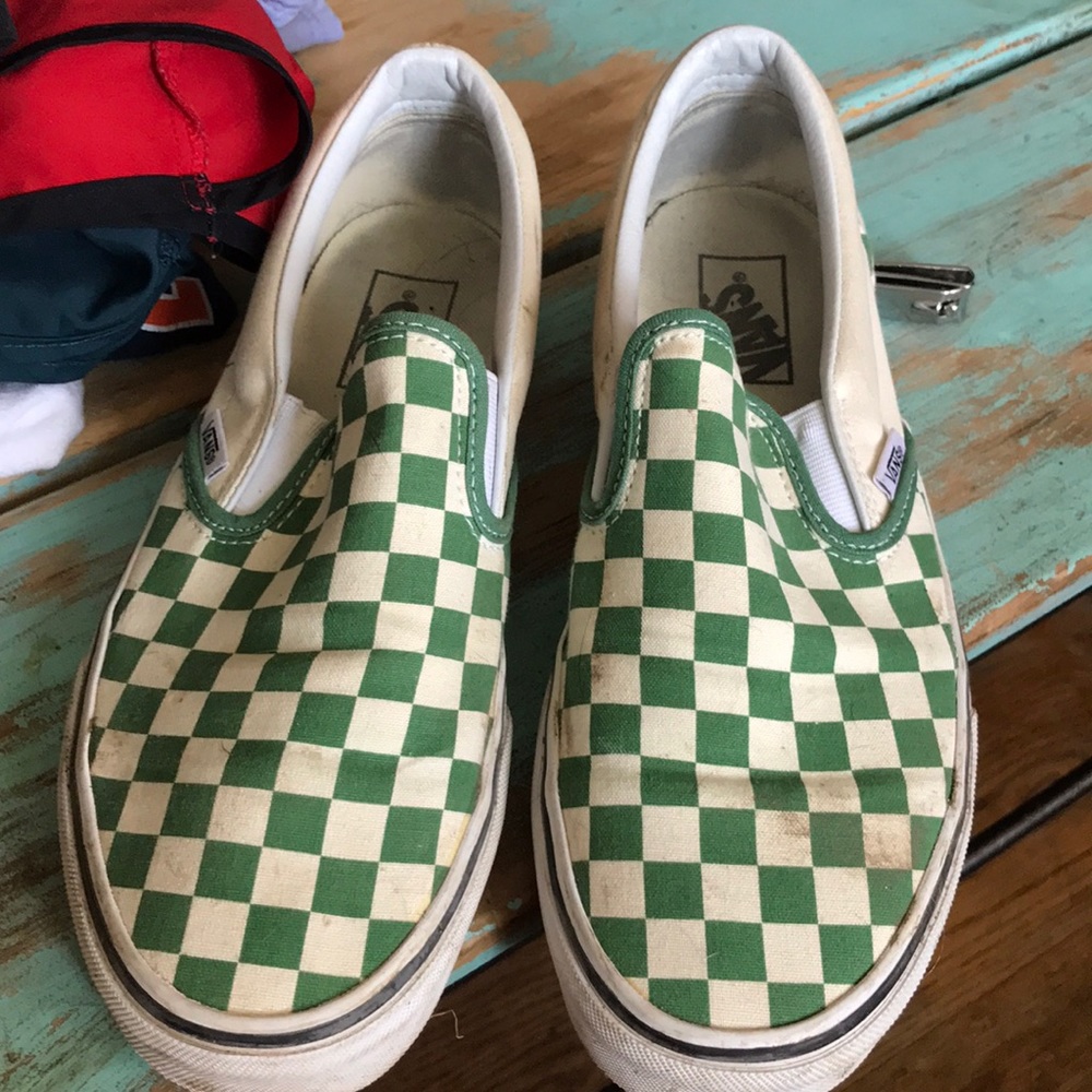 Green Checkered Vans